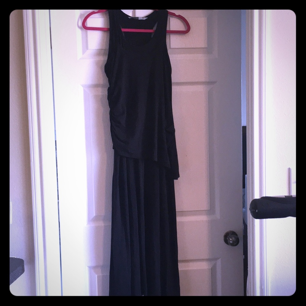Long black fitted dress